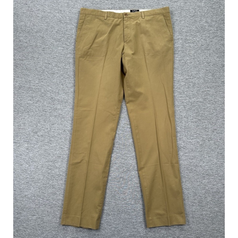 A.P.C. Pants Mens XL 37x34 Tan Rue Madame Paris Cotton Chino City Preppy